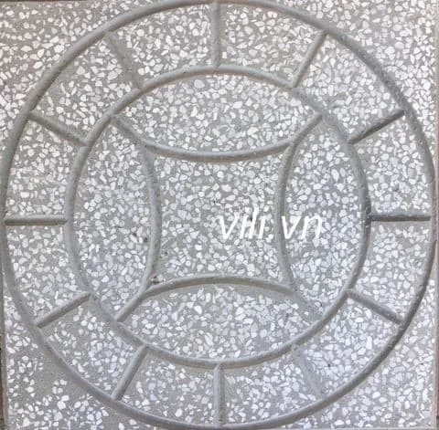 Gạch Vỉa Hè 40x40 Terrazzo Đồng Tiền Xám
