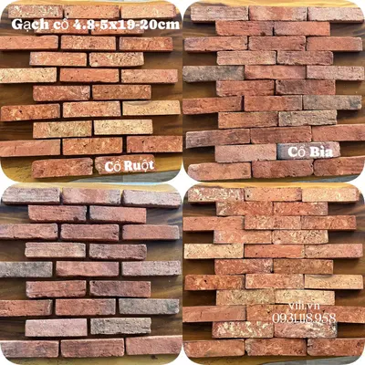 Gạch cổ bìa ốp tường 4.8 - 5x19-20 cm ốp trang trí